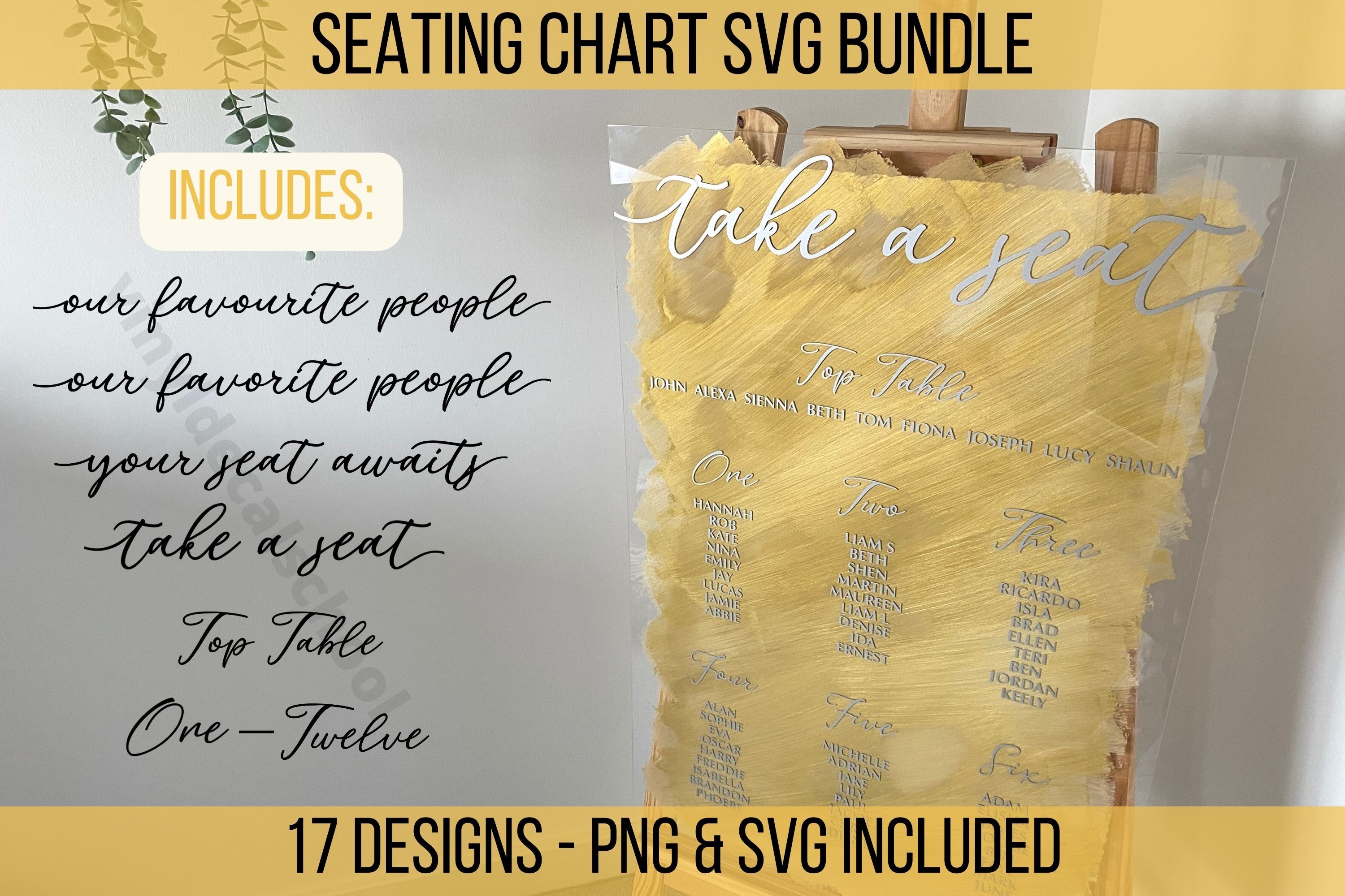 Wedding Seating Chart SVG Bundle