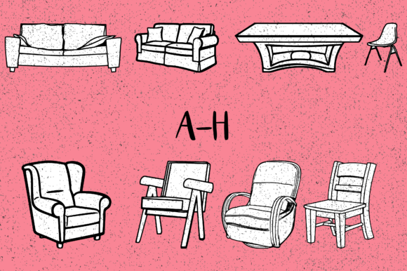 Furniture Font PNG with transparent background - Preview 1
