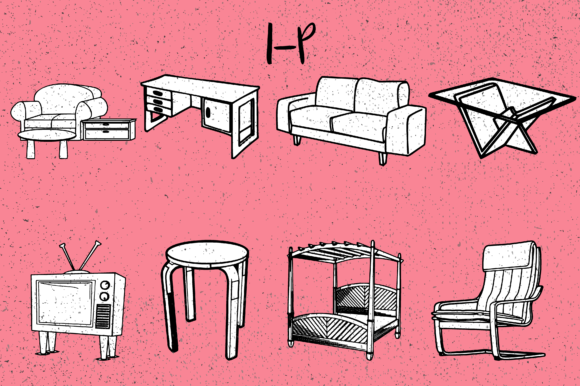 Furniture Font PNG with transparent background - Preview 2