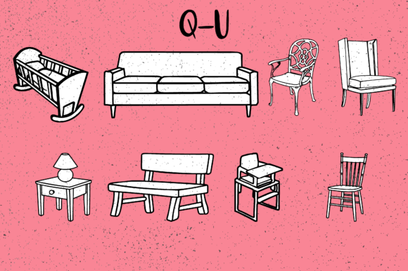 Furniture Font PNG with transparent background - Preview 3