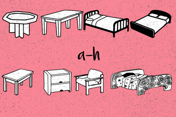Furniture Font PNG with transparent background - Preview 5