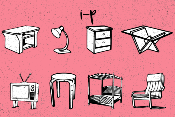 Furniture Font PNG with transparent background - Preview 6