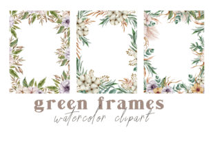 Watercolor Wedding Floral Frames Clipart Graphic by Tiana Geo ...
