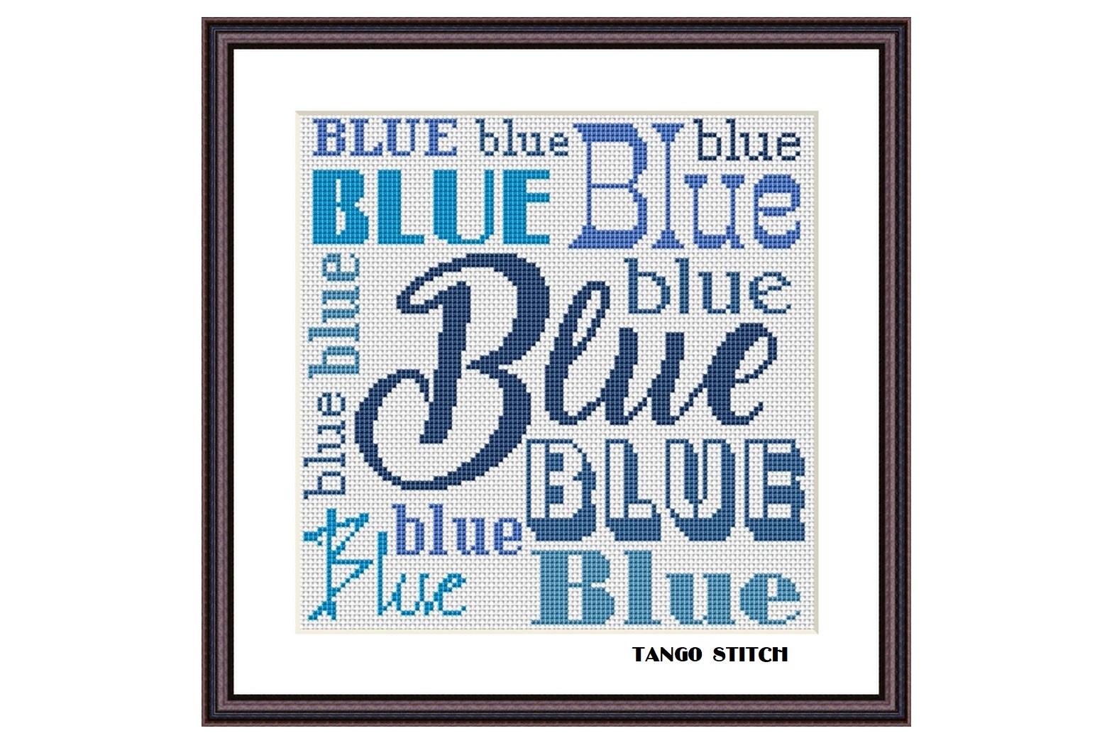 Blue Prom Lettering Blue Words Typography Lettering Art Graphic by Tango Stitch · Creative ...