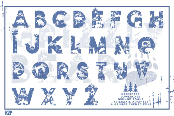 Grizzly Bear Font PNG with transparent background - Preview 1