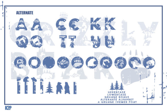 Grizzly Bear Font PNG with transparent background - Preview 2
