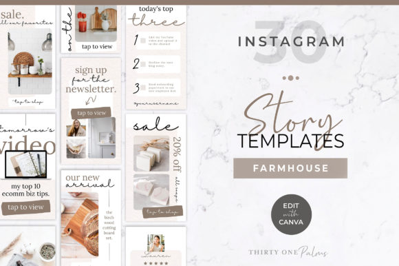 Instagram Stories for Canva | Paper Graphic by Thirty One Palms Studio ...