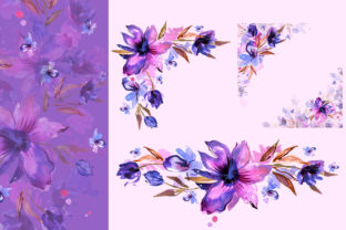 Watercolor Purple Flowers Clipart Graphic by DoFloro · Creative Fabrica