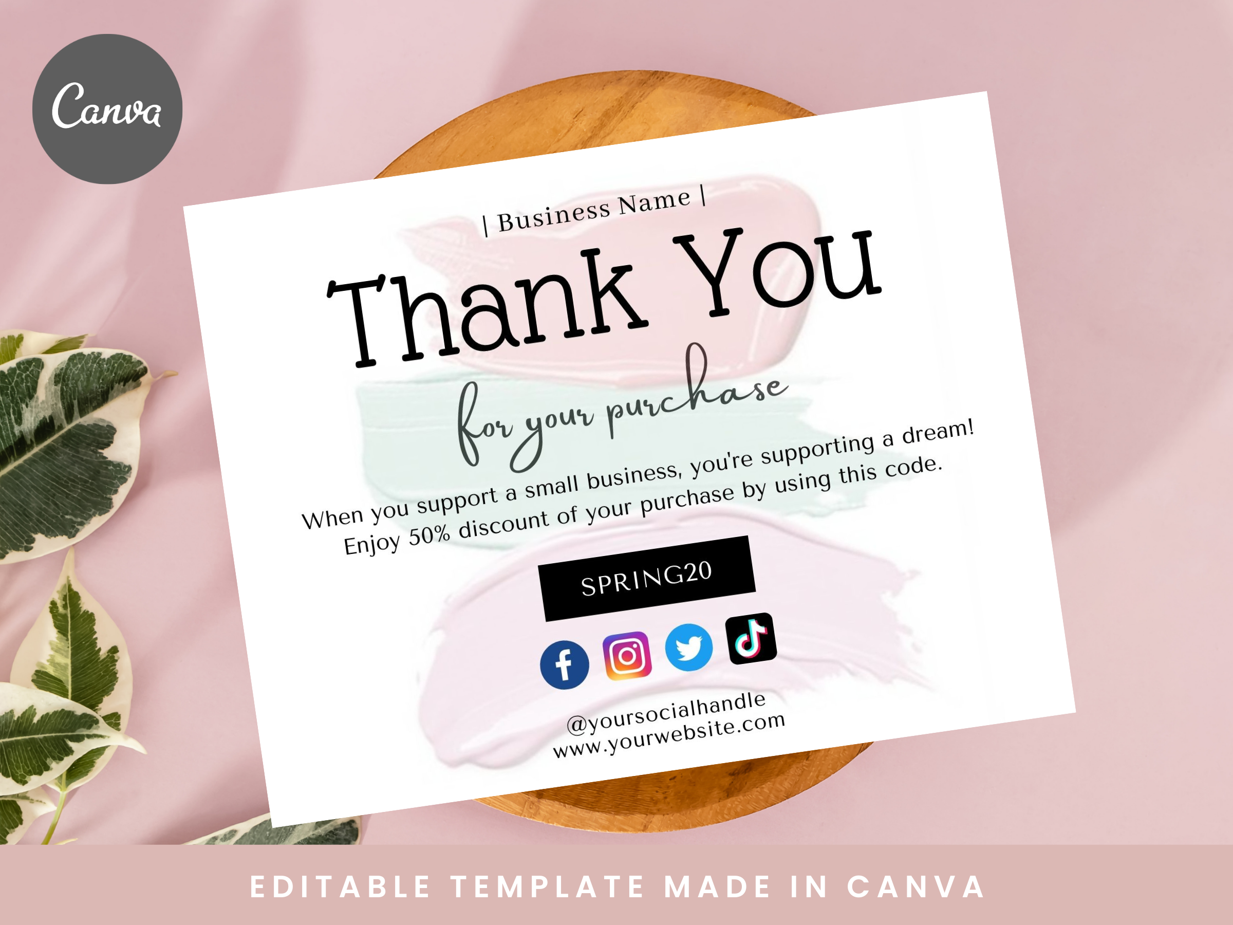 Canva Thank You Card Template