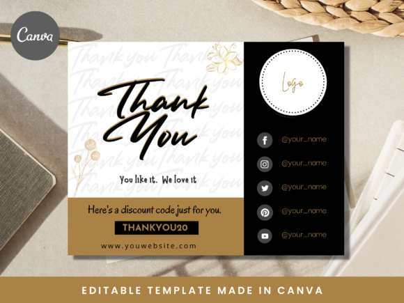 Canva Thank You Template Card