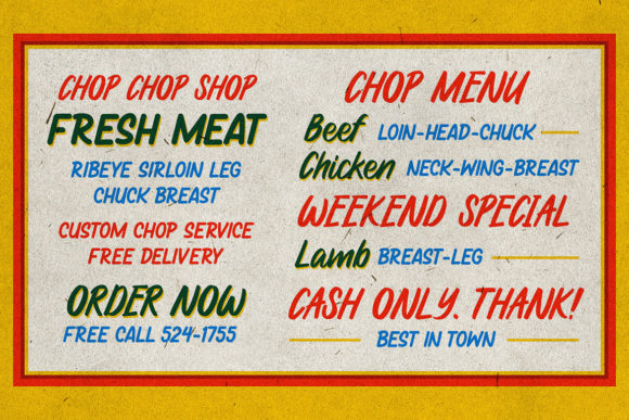 Local Groceries Font font preview - 2