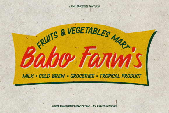 Local Groceries Font font preview - 5