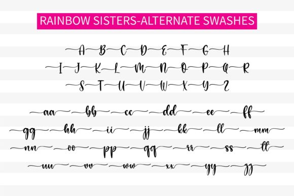 Rainbow Sister Font PNG with transparent background - Preview 1
