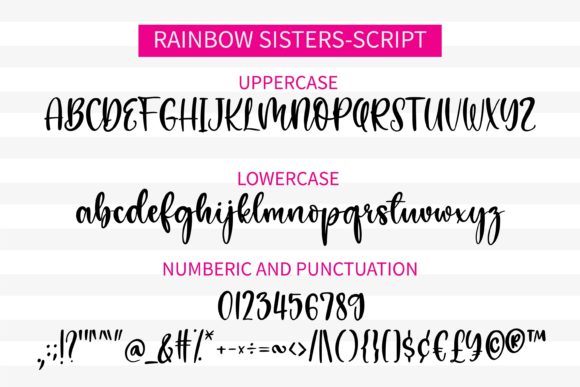 Rainbow Sister Font PNG with transparent background - Preview 2