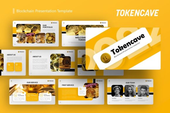 Preview of Blockchain Presentation - Tokencave technology presentation template