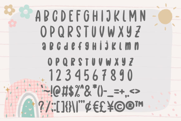 Melody Rainbow Font PNG with transparent background - Preview 3