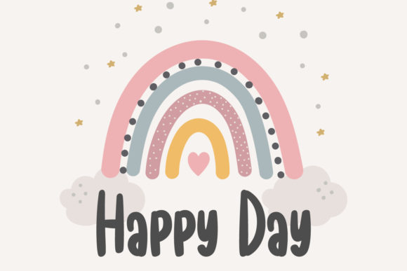 Melody Rainbow Font PNG with transparent background - Preview 4