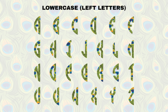 Peacock Circle Font PNG with transparent background - Preview 1