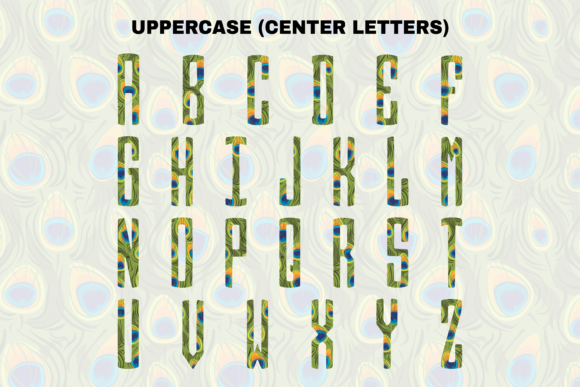 Peacock Circle Font PNG with transparent background - Preview 2