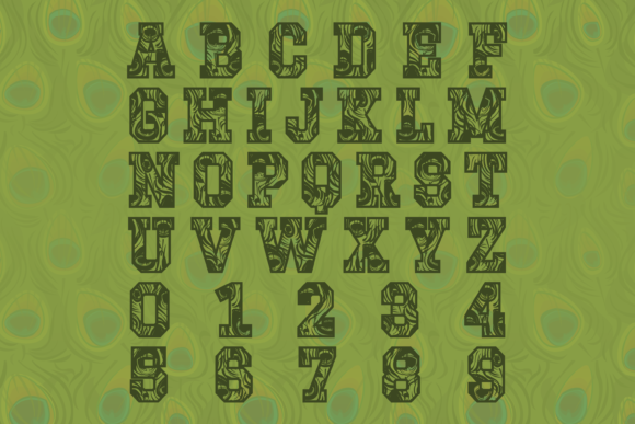 Peacock Font PNG with transparent background - Preview 1