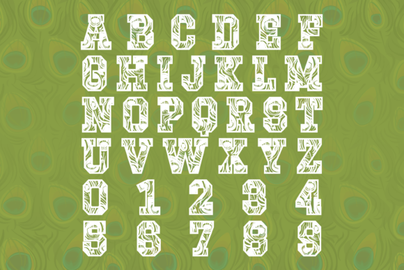 Peacock Font PNG with transparent background - Preview 2