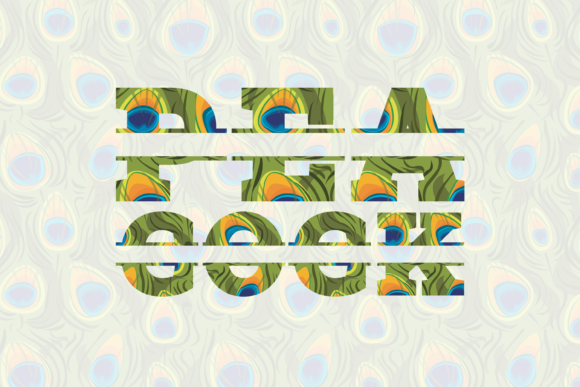 Peacock Split Font PNG with transparent background - Preview 2