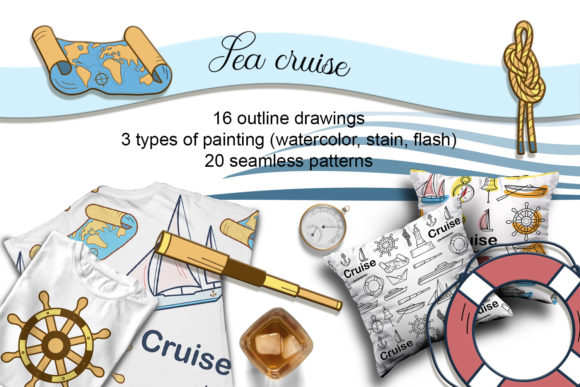 Sea Cruise SET Graphic Patterns By toshka81