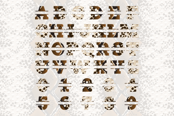 Snake Split Font PNG with transparent background - Preview 1