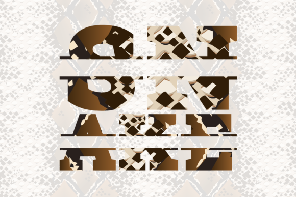 Snake Split Font PNG with transparent background - Preview 2