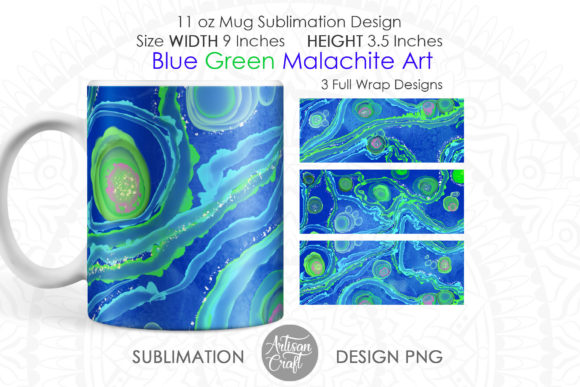 Sublimation Mug Designs Malachite Art Graphics