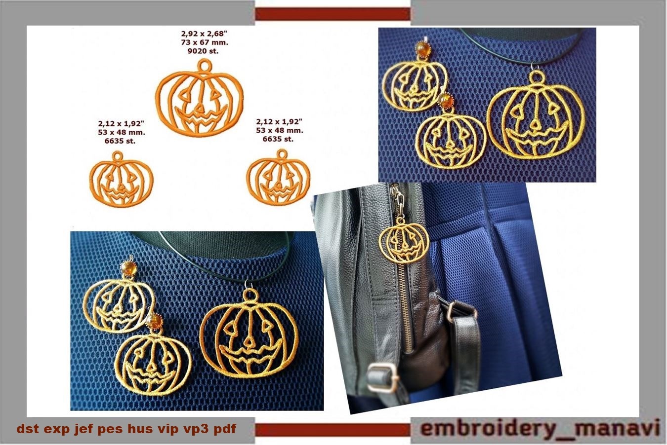 FSL Pumpkin Pendant Earrings Key Fob