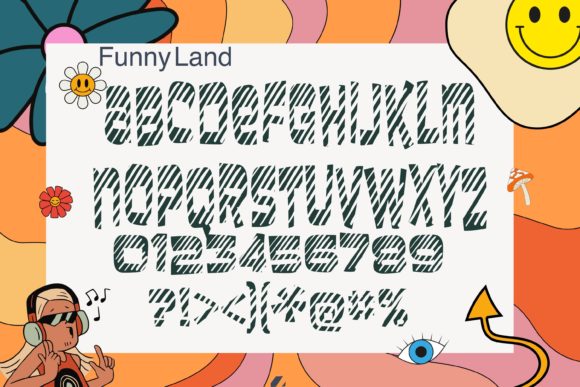 Funny Land Font PNG with transparent background - Preview 1