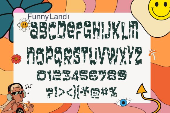 Funny Land Font PNG with transparent background - Preview 2