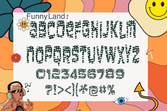 Funny Land Font PNG with transparent background - Preview 3