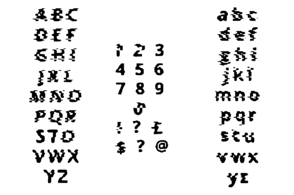 Glitch System Font PNG with transparent background - Preview 1