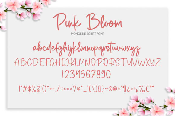 Pink Bloom Font PNG with transparent background - Preview 5