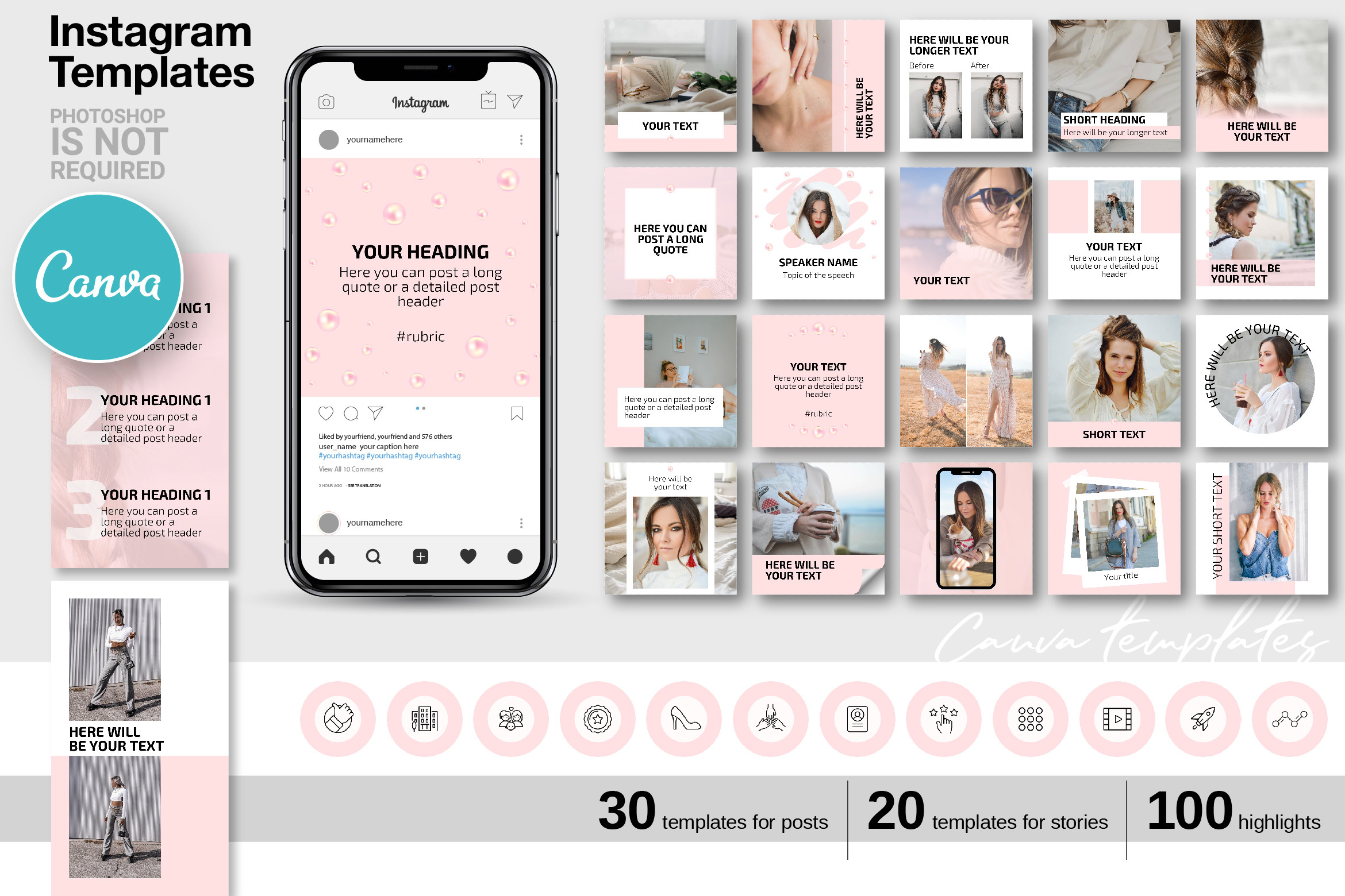 Pink CANVA Instagram Template Graphic by kopetu · Creative Fabrica