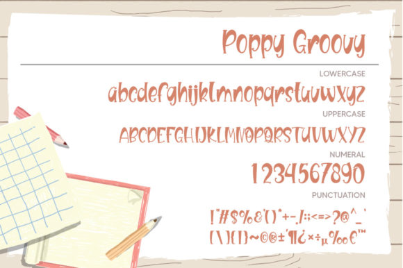 Poppy Groovy Font PNG with transparent background - Preview 5