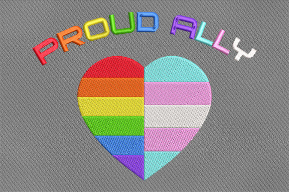 Proud Ally Lgbt Concienciación e inspiración Diseño de Bordado Por chanderlier099
