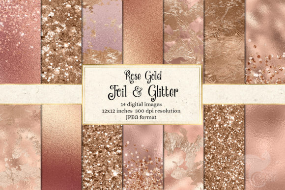 Rose Gold Foil and Glitter Textures
