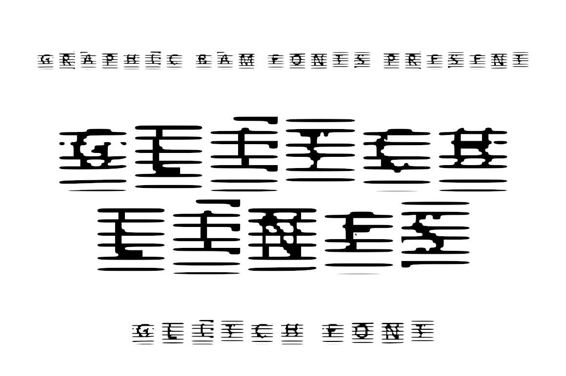 Glitch Lines preview, display typeface with horizontal line-based distortion