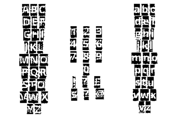 Glitched Stamps Font PNG with transparent background - Preview 1