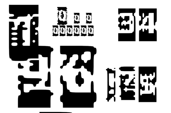 Glitched Stamps Font PNG with transparent background - Preview 2