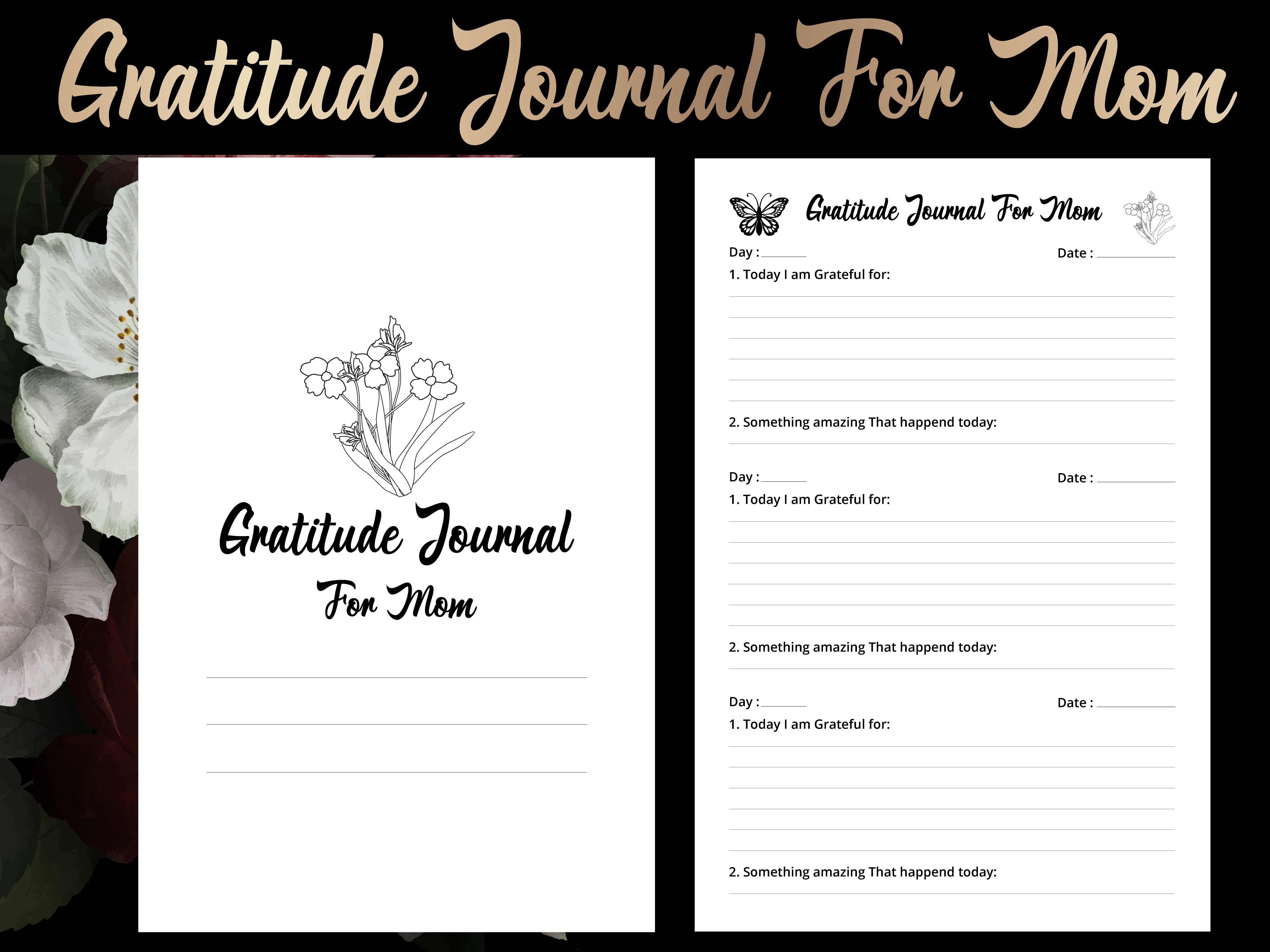 Gratitude Journal for Mom | KDP Interior Graphic by Aziz Pod House ...