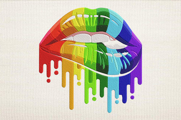 LGBT Lips in Rainbow Flag Colors