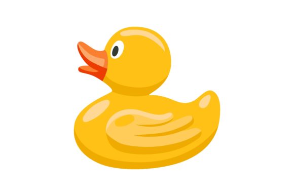 Rubber Duck for Swimming, Colorful Toy F Graphic Illustrations By pch.vector