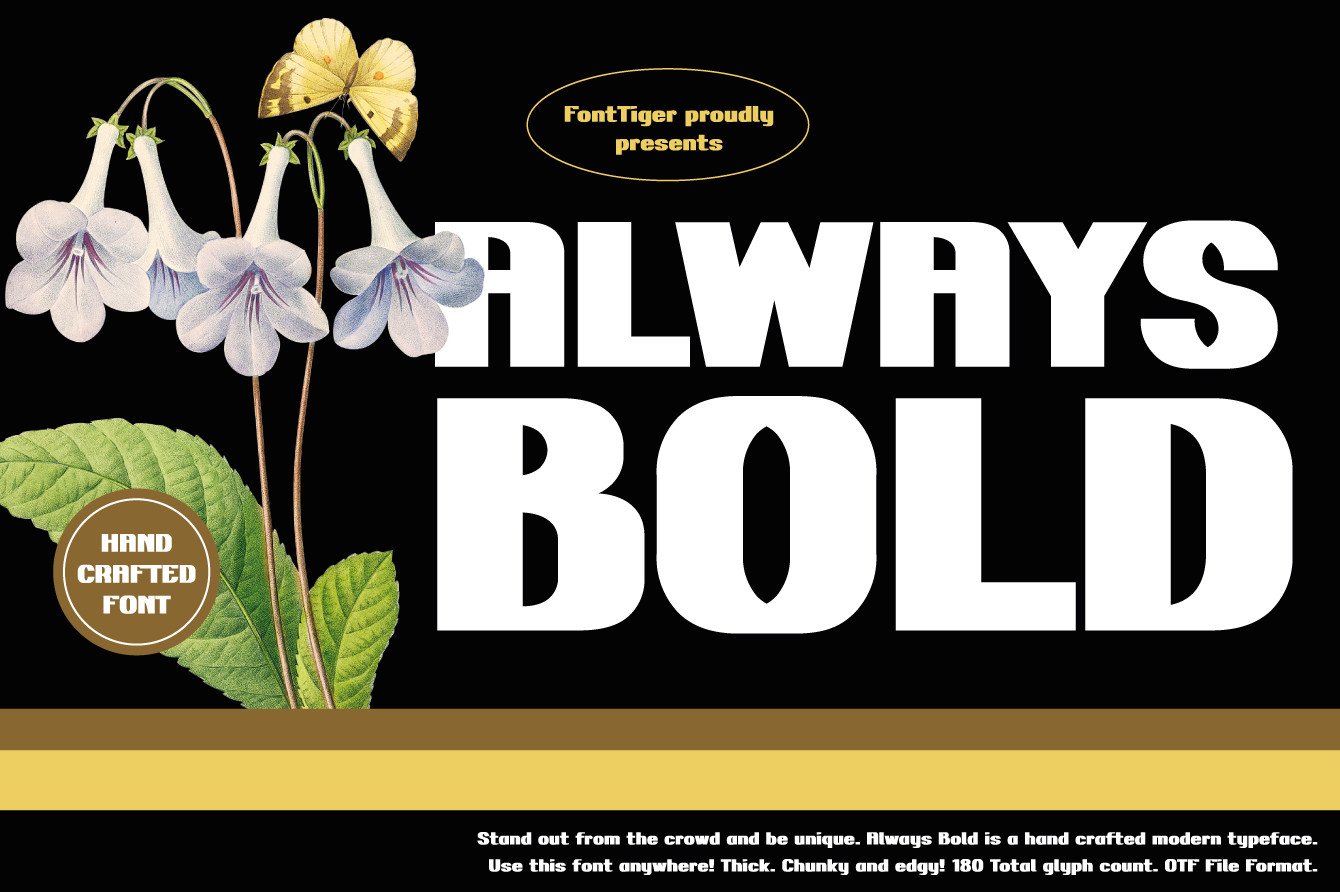 Always Bold font preview — assertive thick display font for laser cut workshop and garage signs