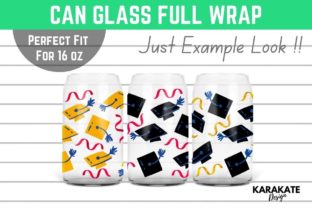 Graduation Cap, 16 Oz Can Glass Wrap SVG Graphic by KARAKATE · Creative ...
