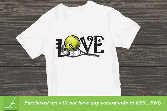 Love Tennis Graphic T-shirt Designs By Aomarmom