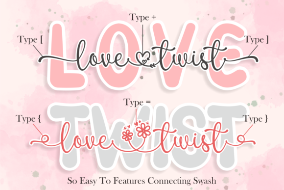 Love Twist Duo Font PNG with transparent background - Preview 1